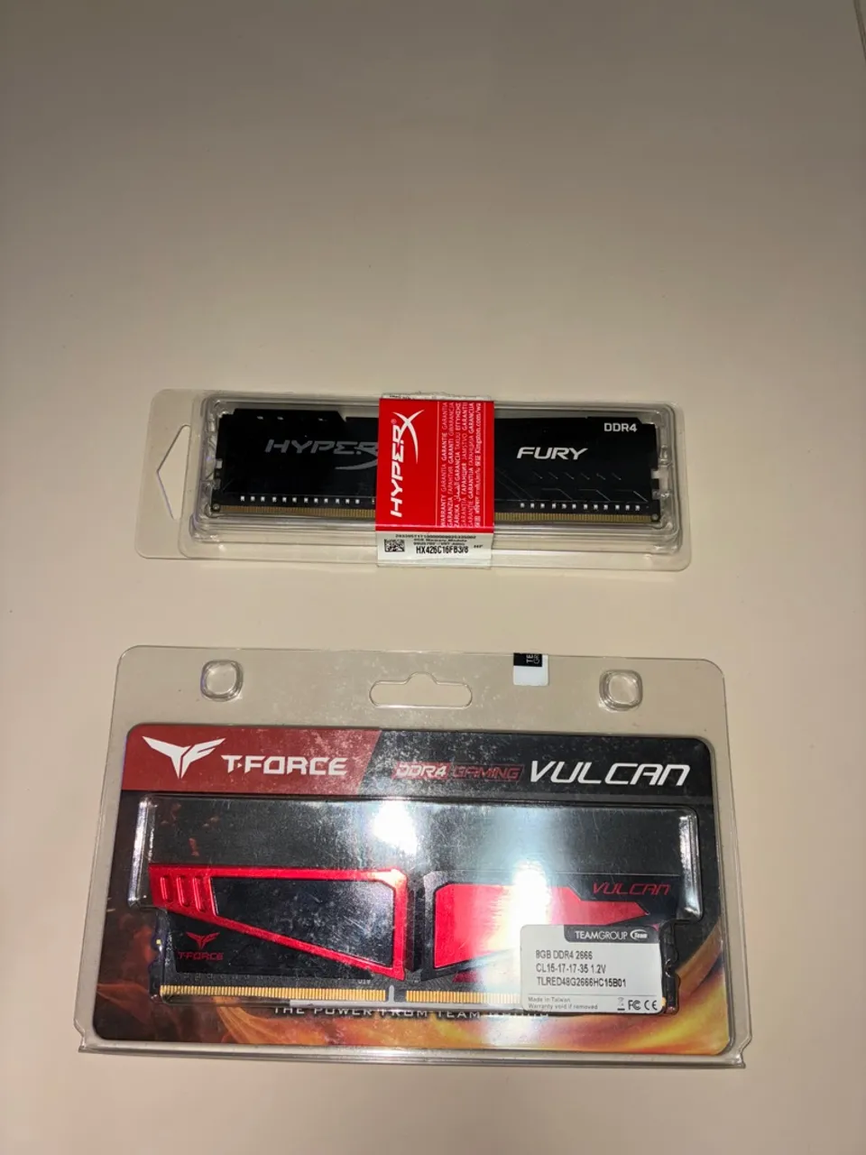 Memória RAM DDR4 HyperX Fury e T-Force Vulcan