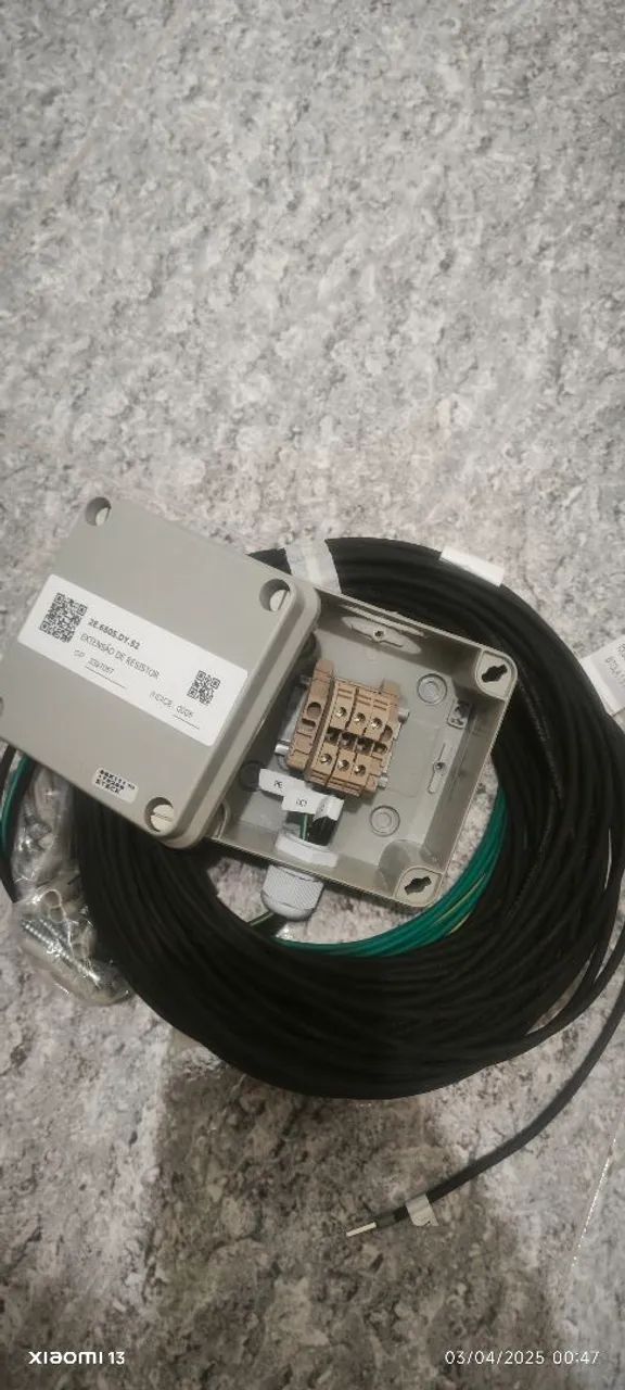 Cabo extensor já com a caixinha e o terra