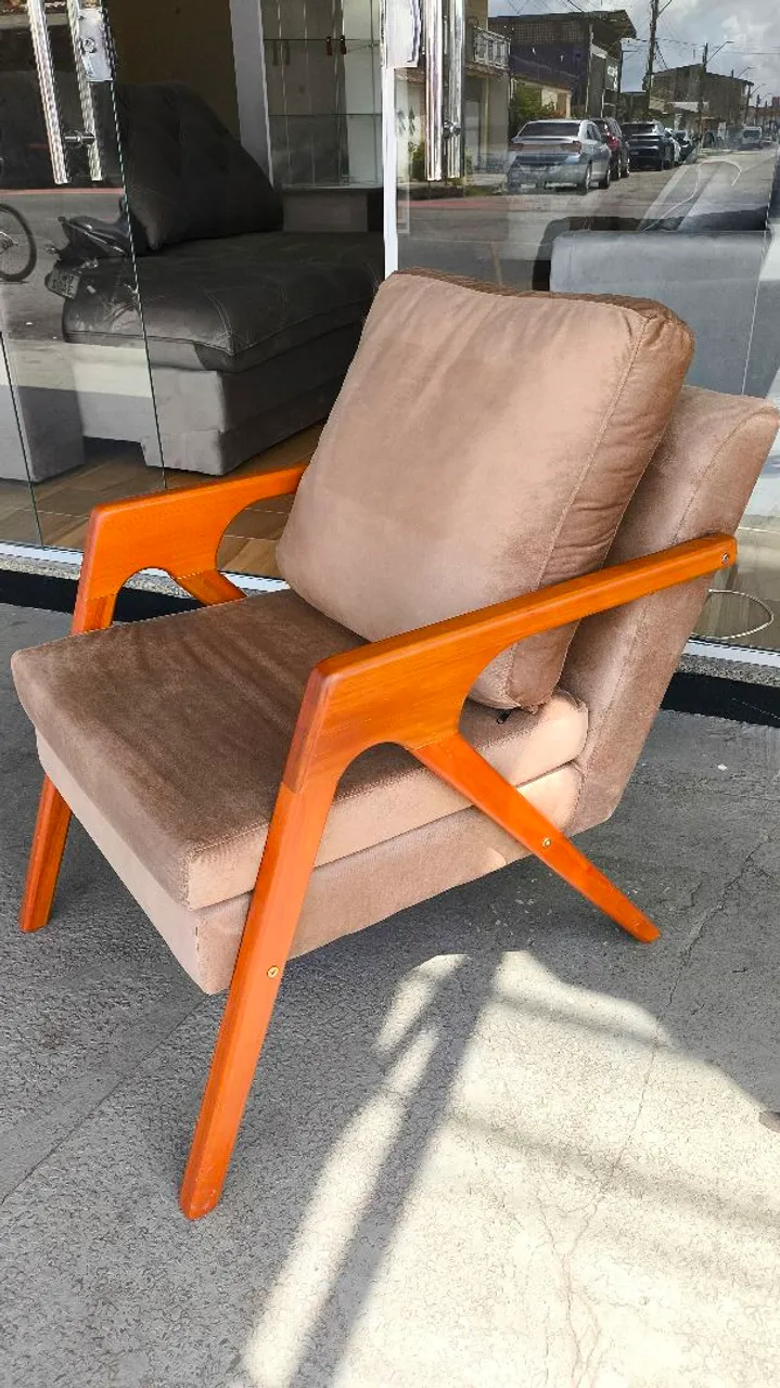 Poltrona em veludo estilo vintage - Luxo