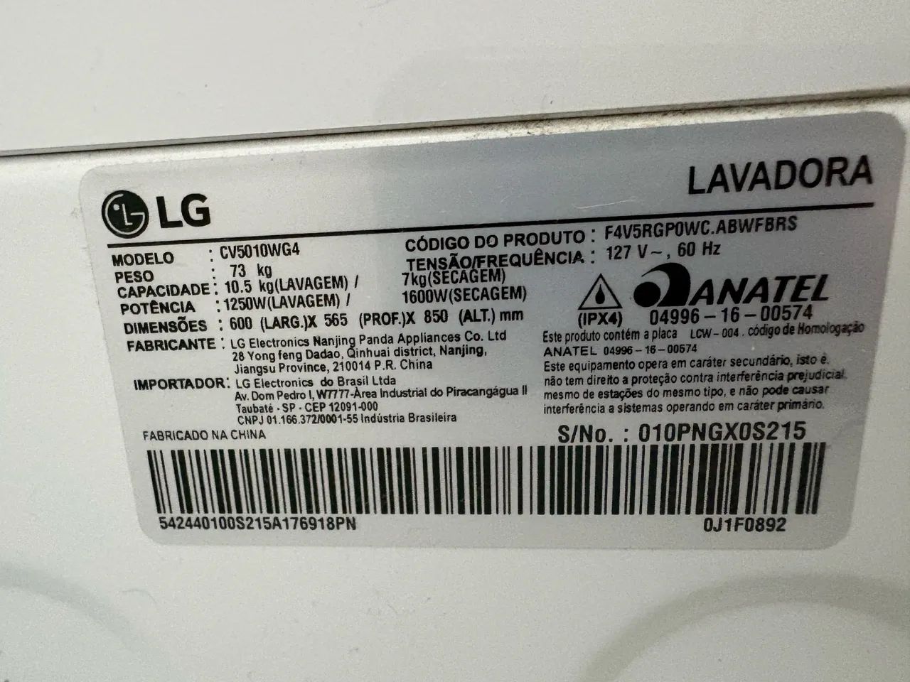 Lava e seca LG VC4 127v com 10,5kg - Foto 3