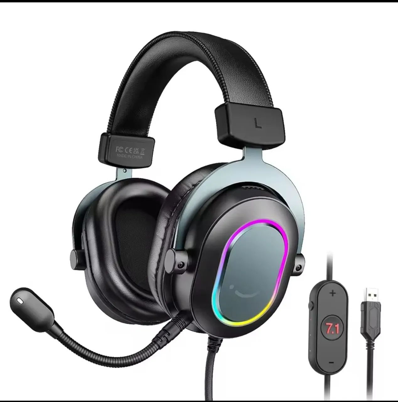 Headset Fifine H6 USB 7.1 RGB Com Microfone Destacável e Controle de Volume