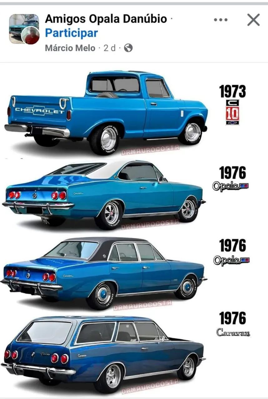 Peças de opala e caravan