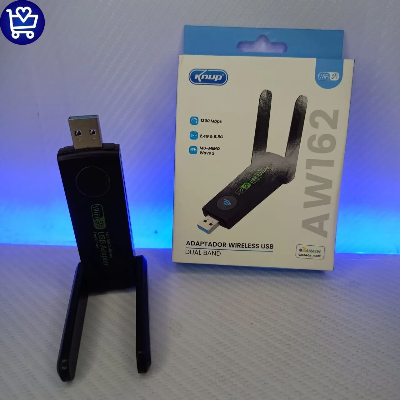 Adaptador Wi-Fi USB Dual Band 1300 Mbps Knup AW162 - Foto 2