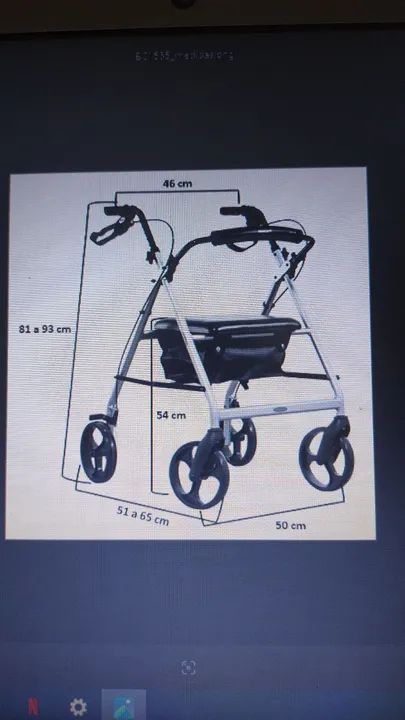 Andador com 4 rodas, assento e cesta - Foto 3