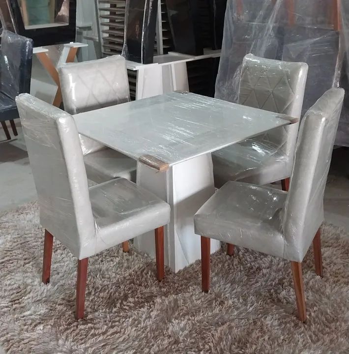 Conjunto Mesa Laqueada 90x90 P.R.O.M.O.Ç.Ã.O