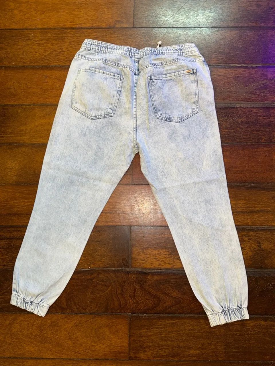Calça Jeans Jogger Azul Claro - Foto 2