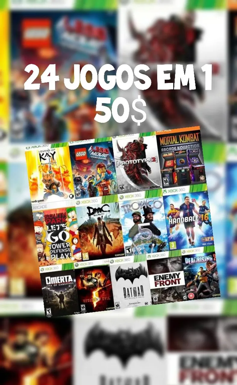 24 Jogos em 1 - Xbox 360 - Diversos Títulos