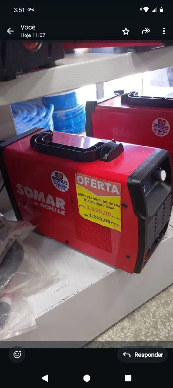 MAQUINA DE SOLDA 200A 220V MIS200 SOMAR