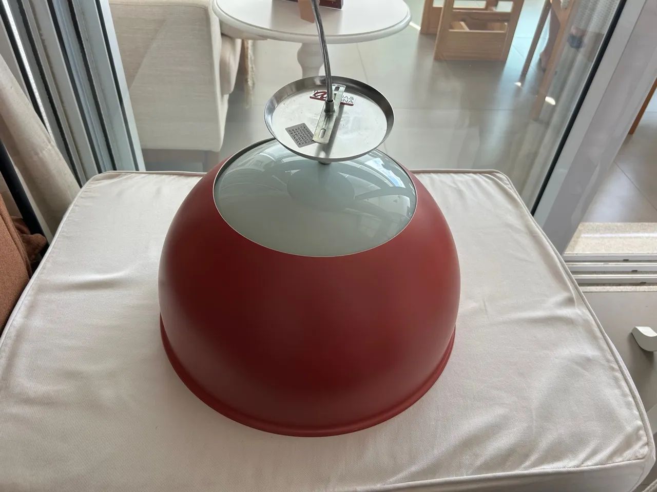 Lustre luminária pendente redondo terracota 3 lâmpadas  - Foto 3