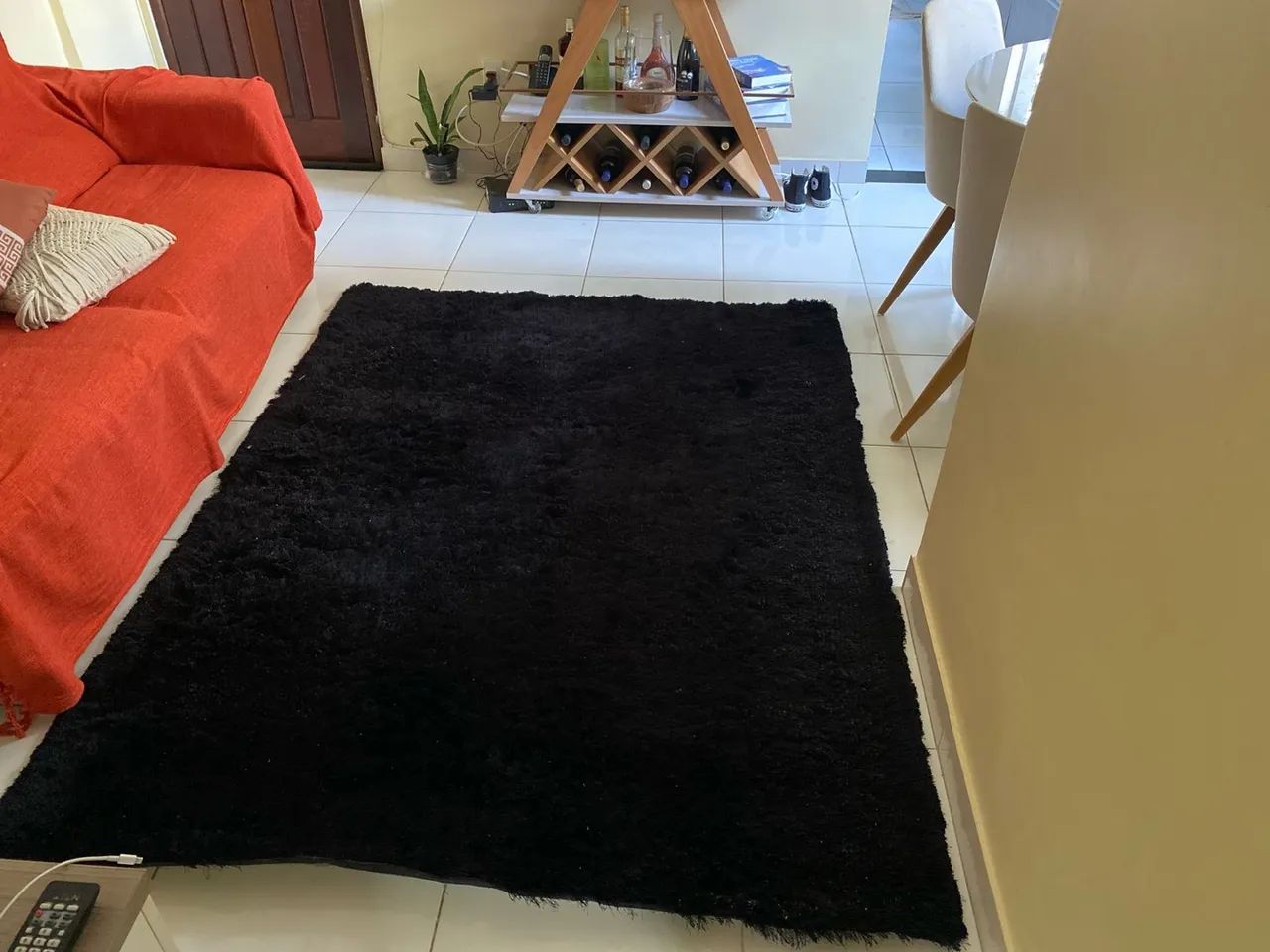 Tapete Peludo Preto Da Tok&Stok