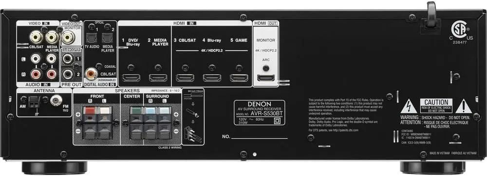 Receiver Denon 4k 530bt 5.2 Hdmi 140w Bluetooth eArc App No Smartphone - Foto 2