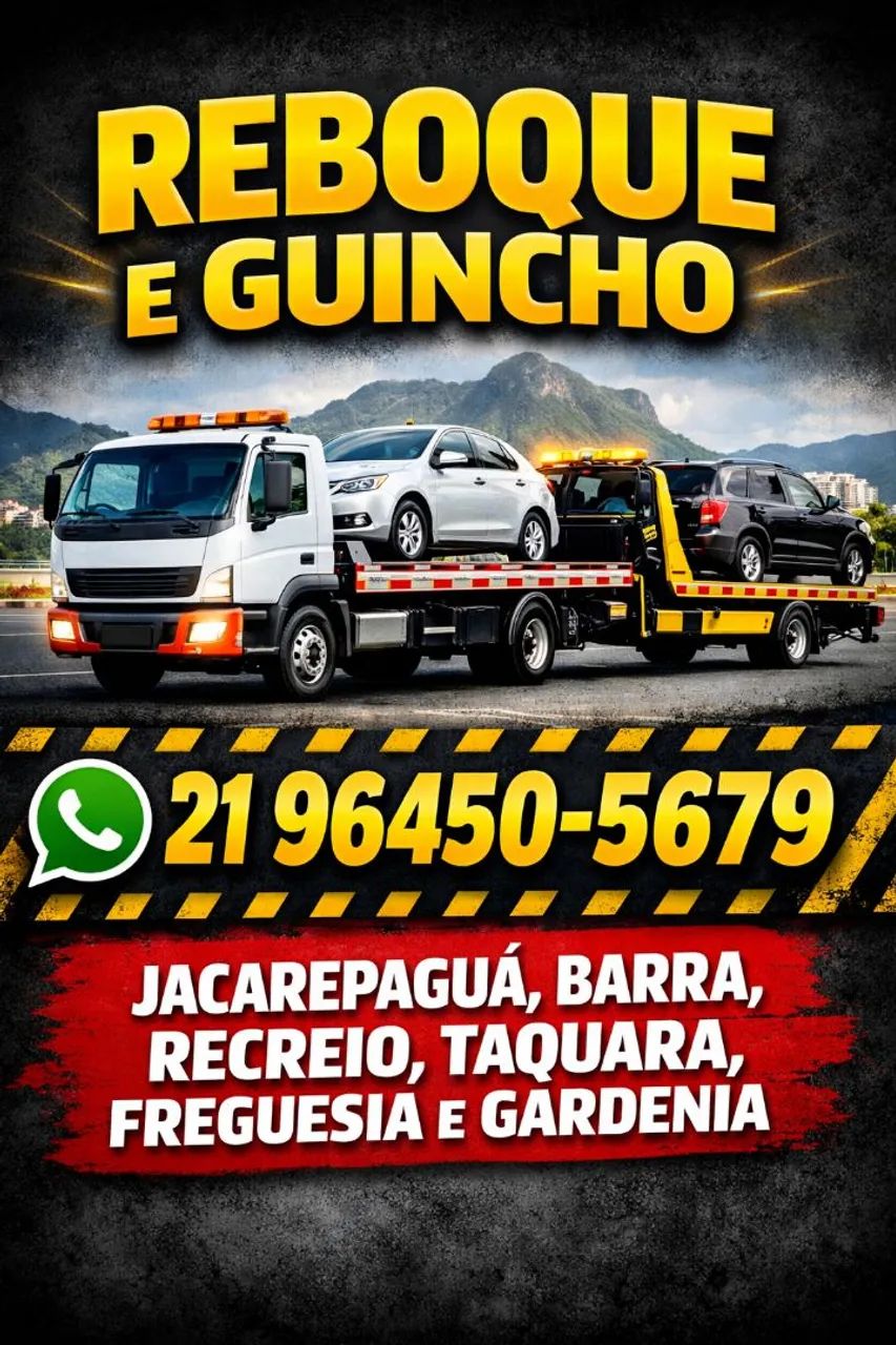 REBOQUE 24HORAS -jacarepaguá, barra ,freguesia, cidade de deus, taquara gardenia 