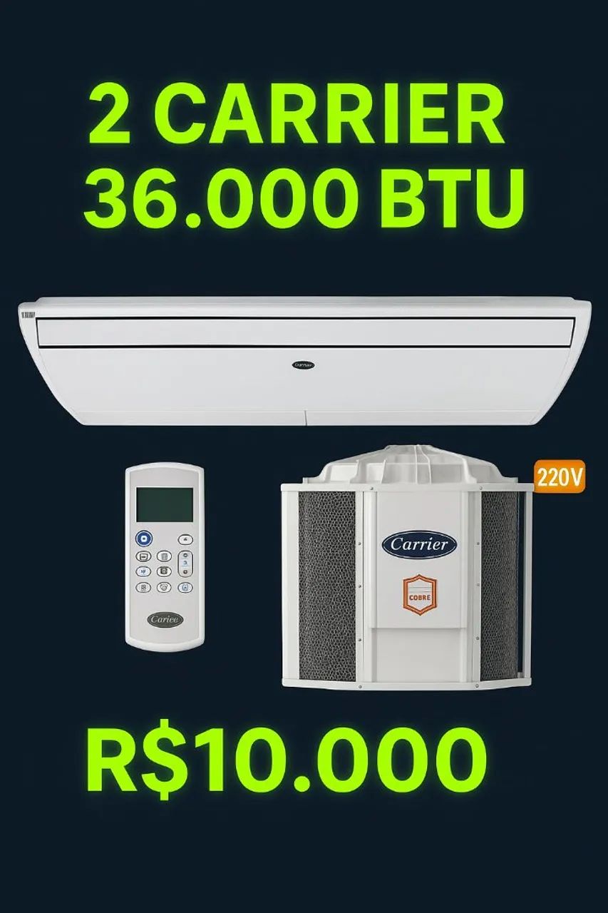 Piso teto 36.000 Carrier