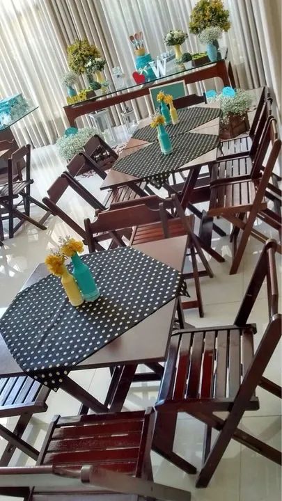Mesas de madeira estilo boteco locação  - Foto 5