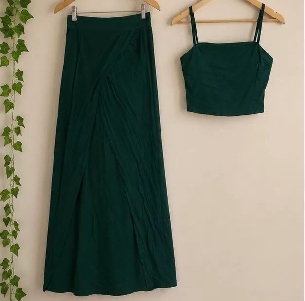 Conjunto verde - Top + Saia | Tamanho G - Foto 3