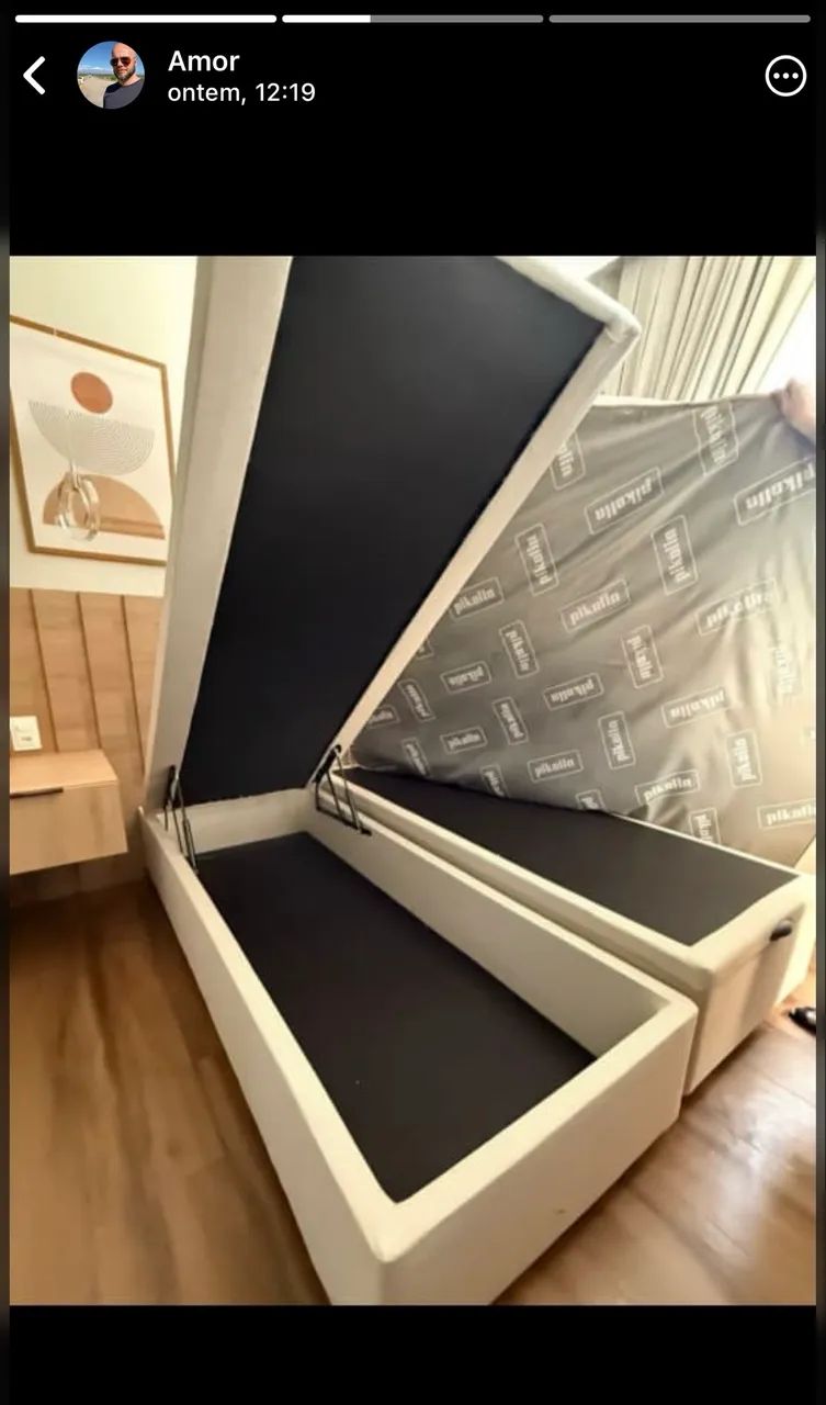Cama queen Box bipartido + Colchão (Novos)  - Foto 2