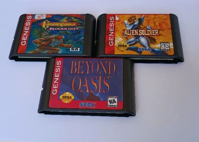 Kit Mega Drive: Cartucho Alien Soldier + Cartucho Castlevania Bloodlines + Jogo Beyond Oas - Foto 2