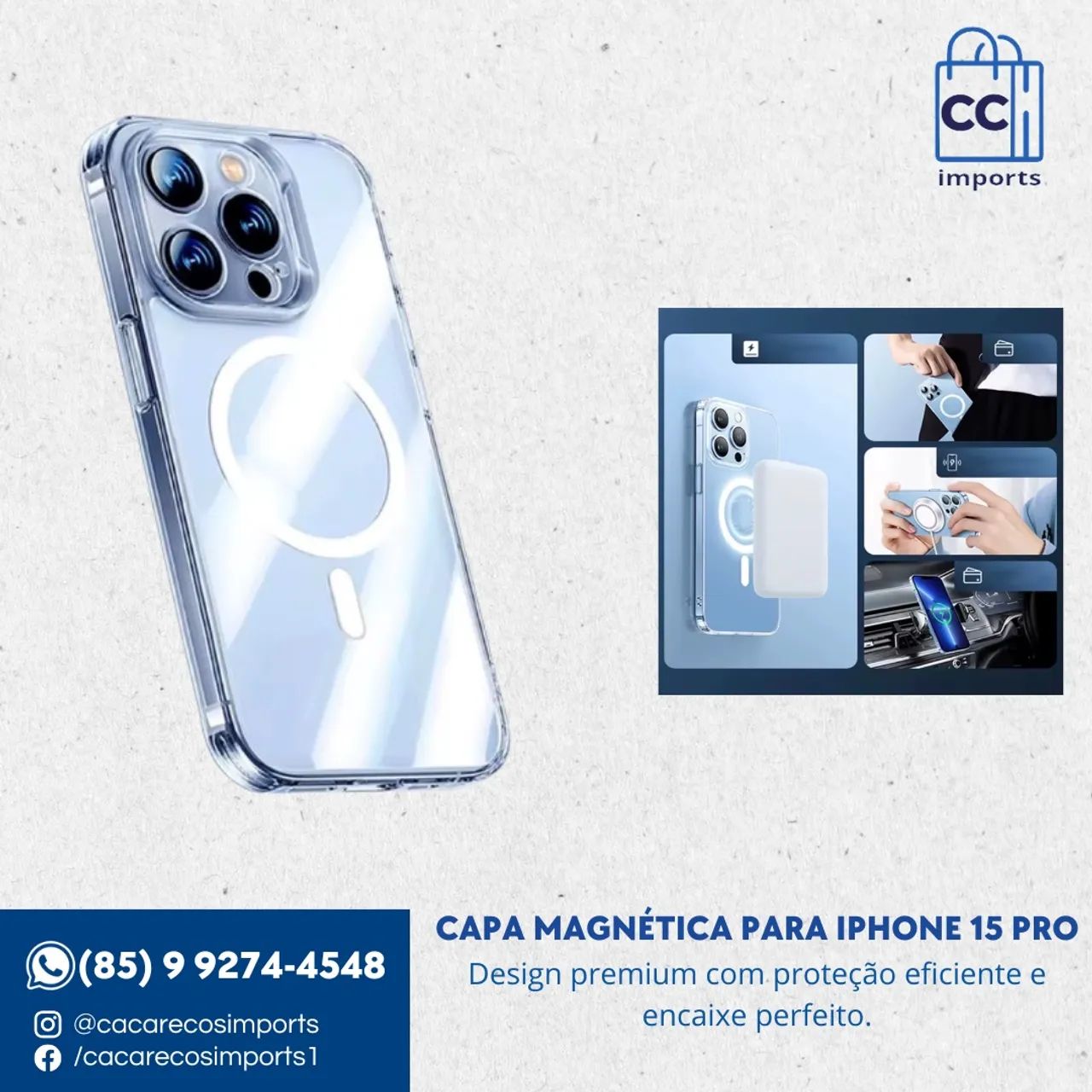 Capa para Iphone 15 pro Magnetic
