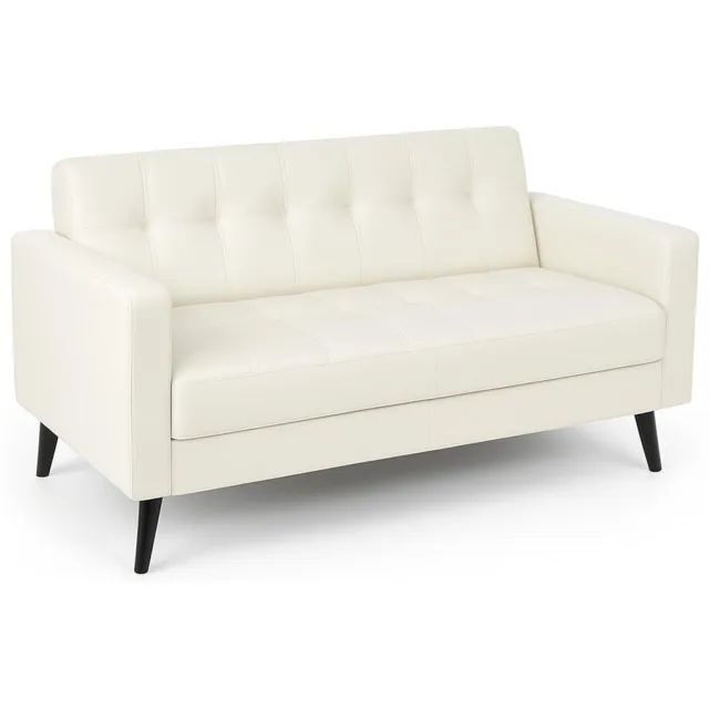 Poltrona Recepção 3 Lugares Corino Nude Sofá Espera Elegante E Confortável 60072 - Foto 2