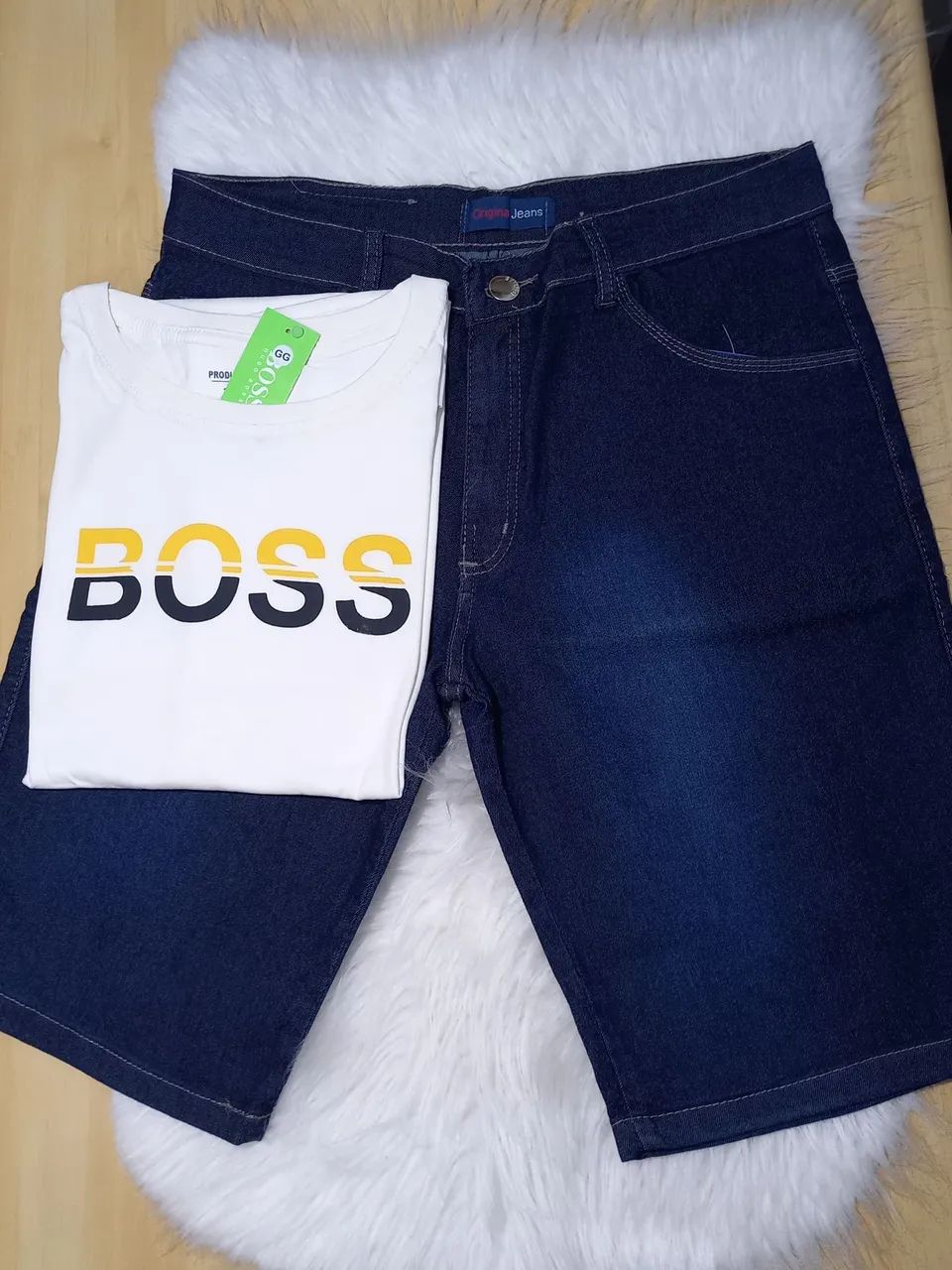 KIT  BERMUDA JEANS  e CAMISA ALGODÃO.  - Foto 3