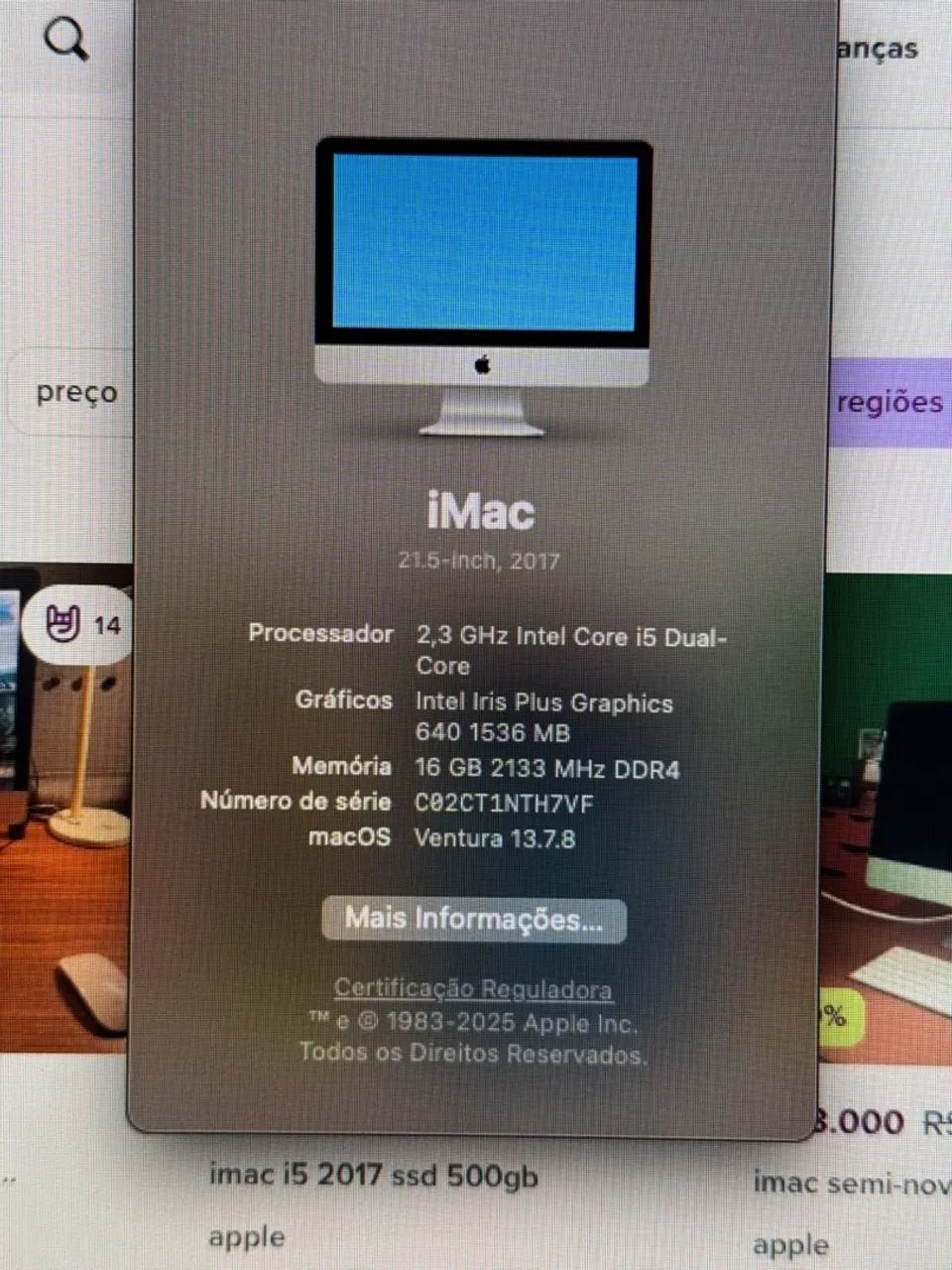 imac apple 21.5 2017 i5 16gb - Foto 4