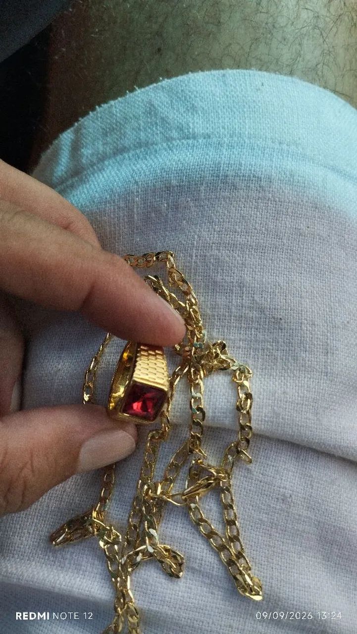 Conjunto tipo Rommanel banhado a ouro 