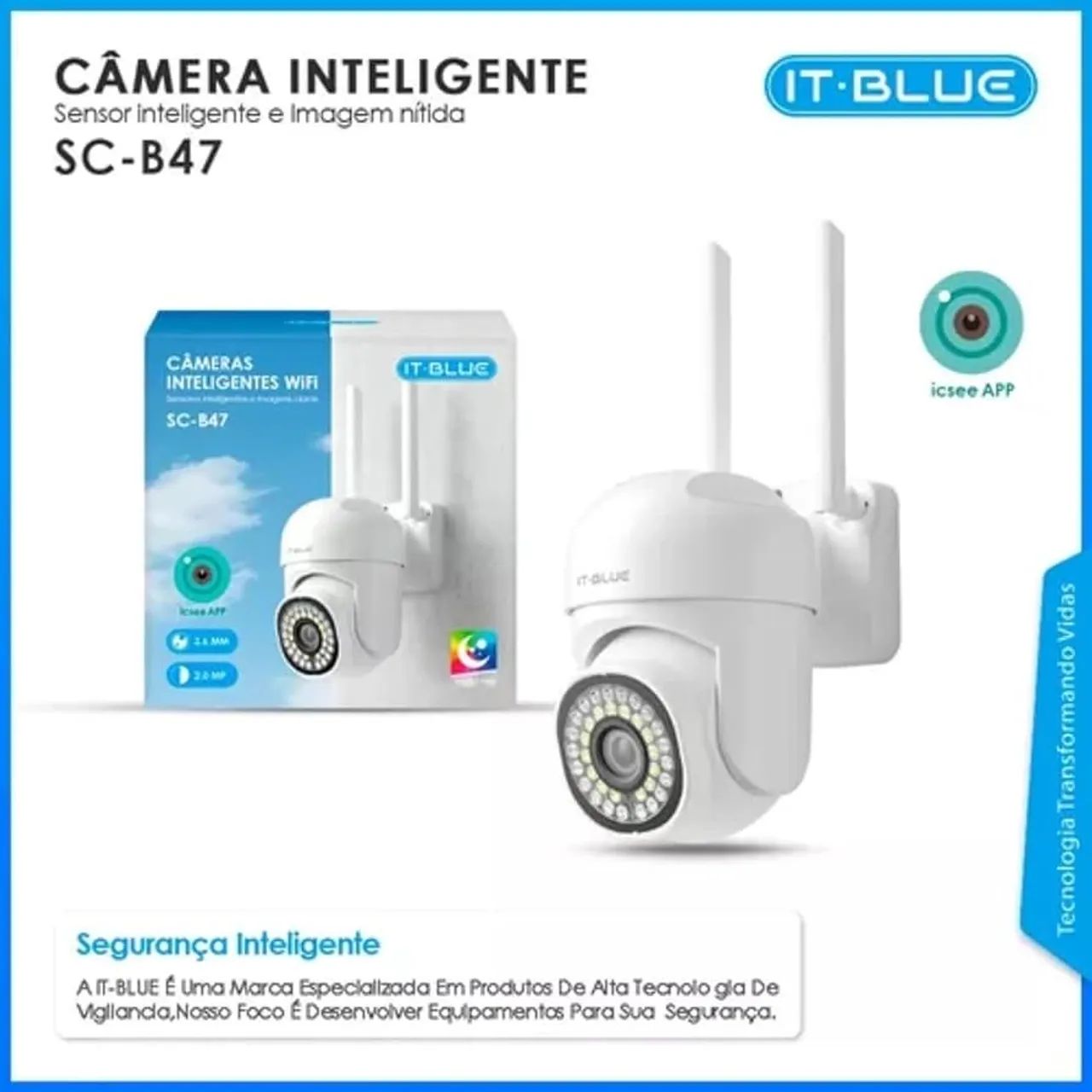 Câmera Wifi Inteligente (entrega gratis) - Foto 3