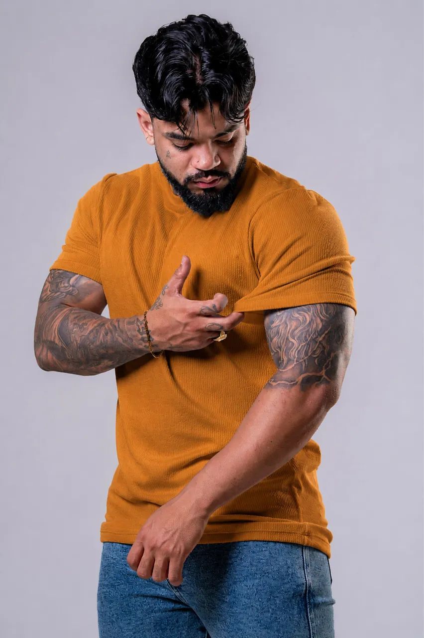 Camisa canelada com elastano  - Foto 2
