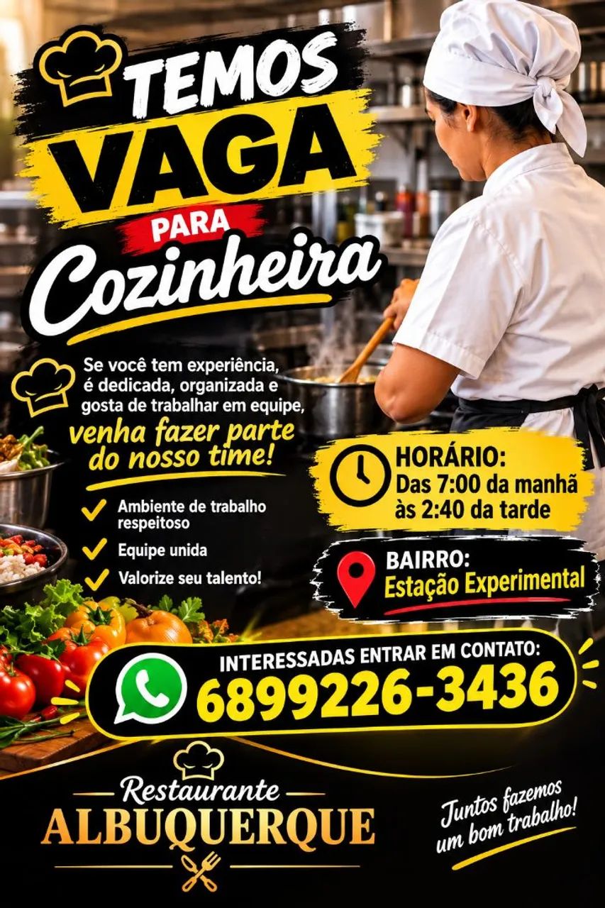 Preciso de uma cozinheira 