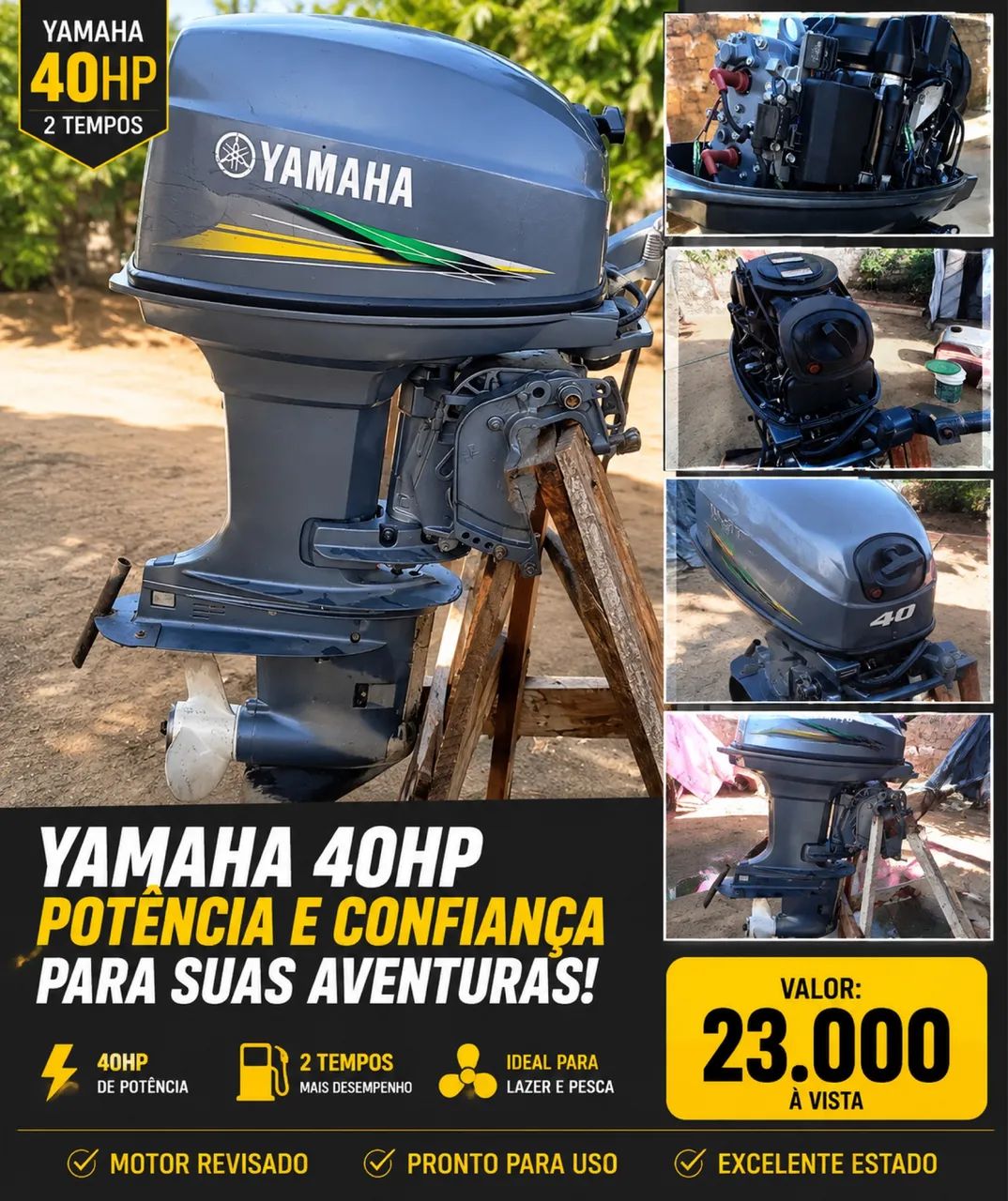 Yamaha 40HP 2 Tempos ? Potência e confiança 