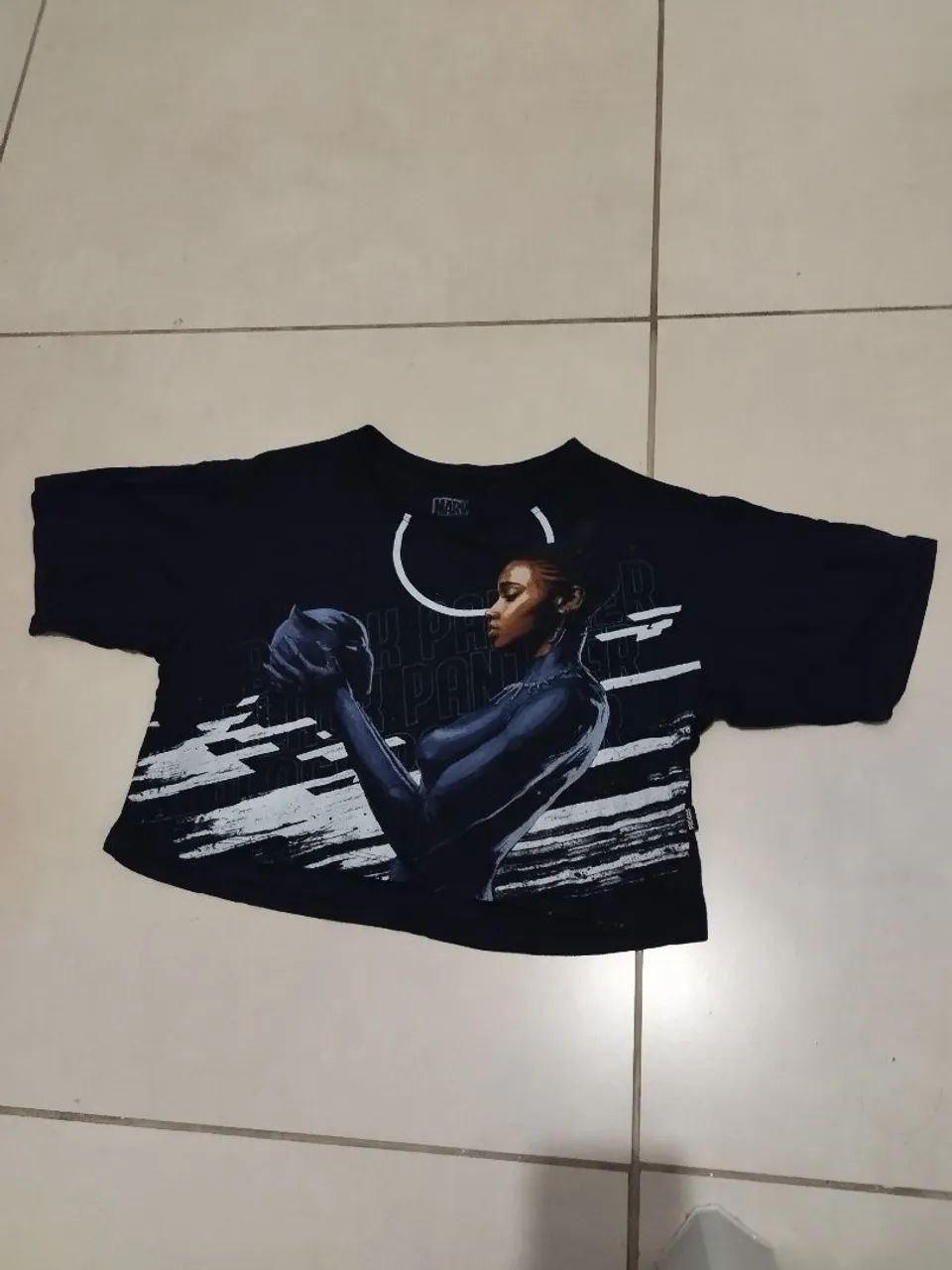 Cropped overside pantera negra 