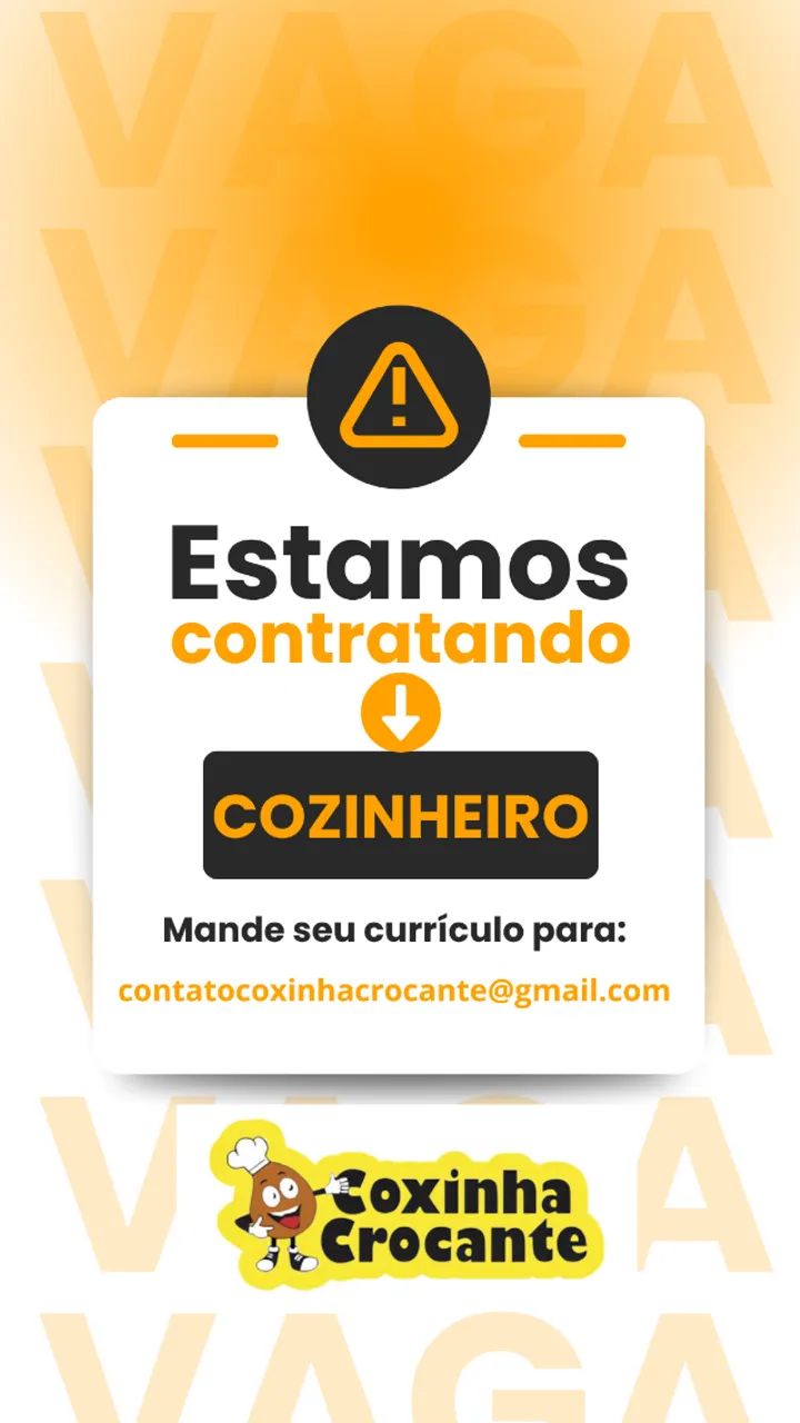 Estamos contratando Cozinheiro 