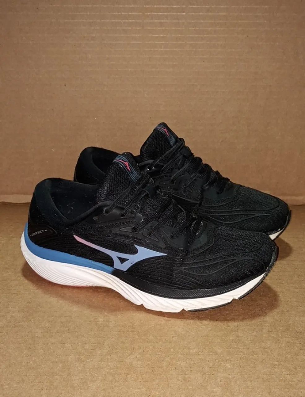 その他 0526-31 Tênis Mizuno Connect Feminino Original Preto Azul Academia Corrida