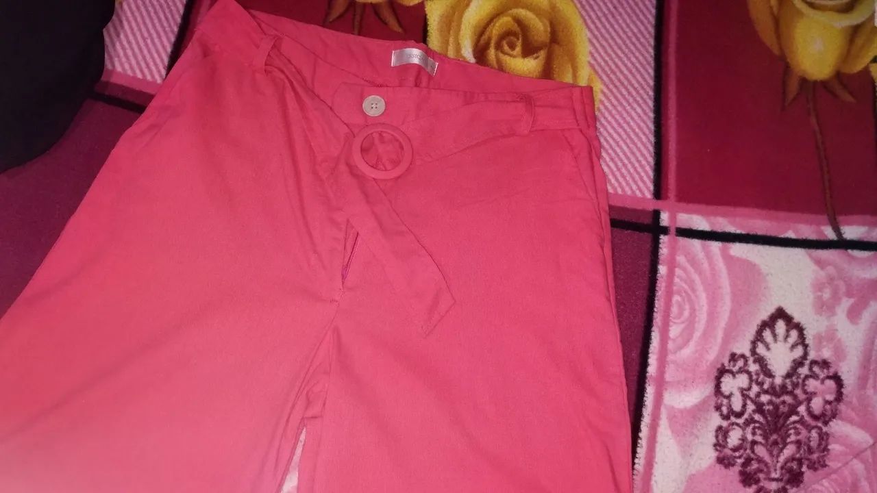 Calça Pantalona Rosa