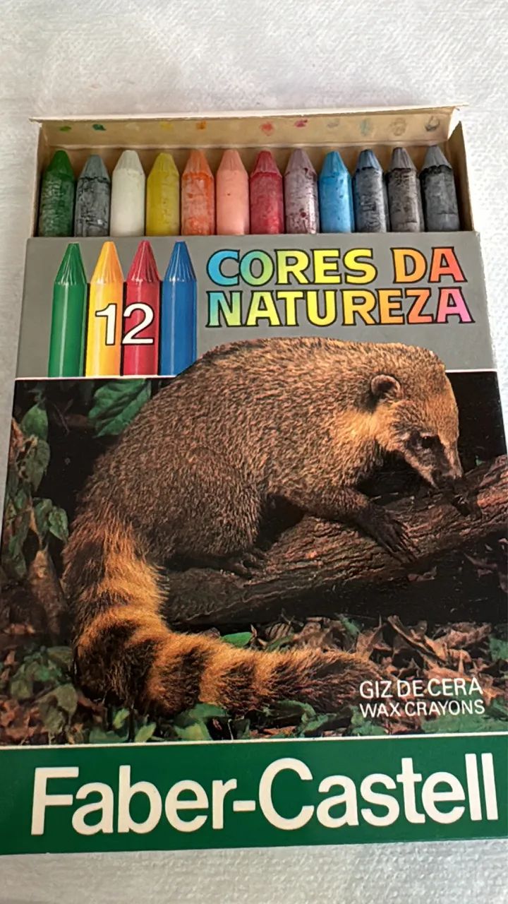 Caixa raríssima e antiga Giz 12 Cores da Natureza - Faber Castelll