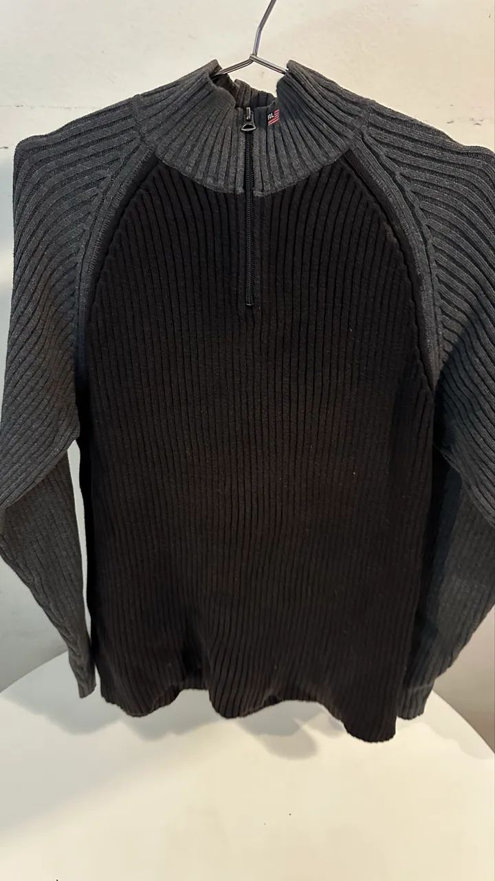 Blusa com ziper preta e cinza Ralph Lauren - G - Foto 2