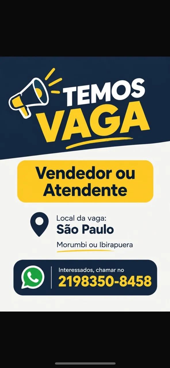 VAGA PARA VENDEDOR