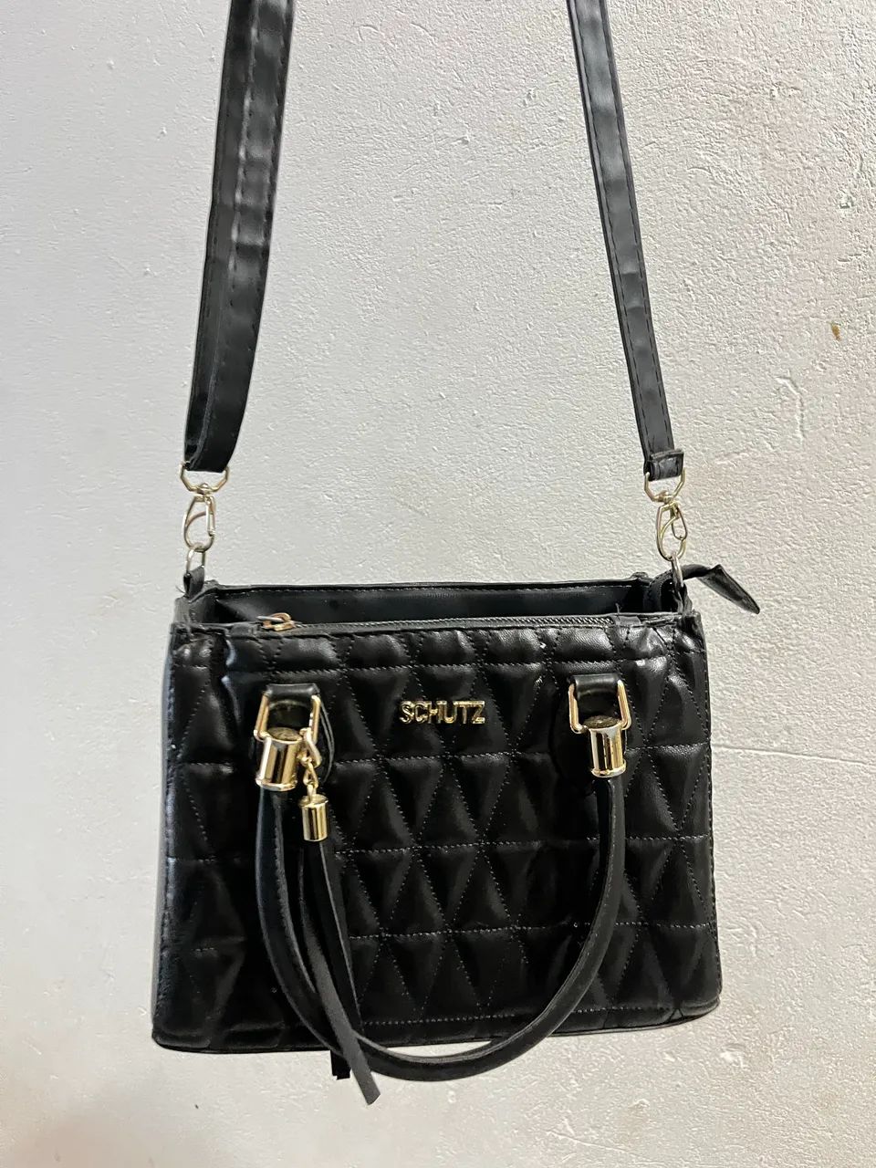 Bolsa preta de mão e ombro - Foto 4
