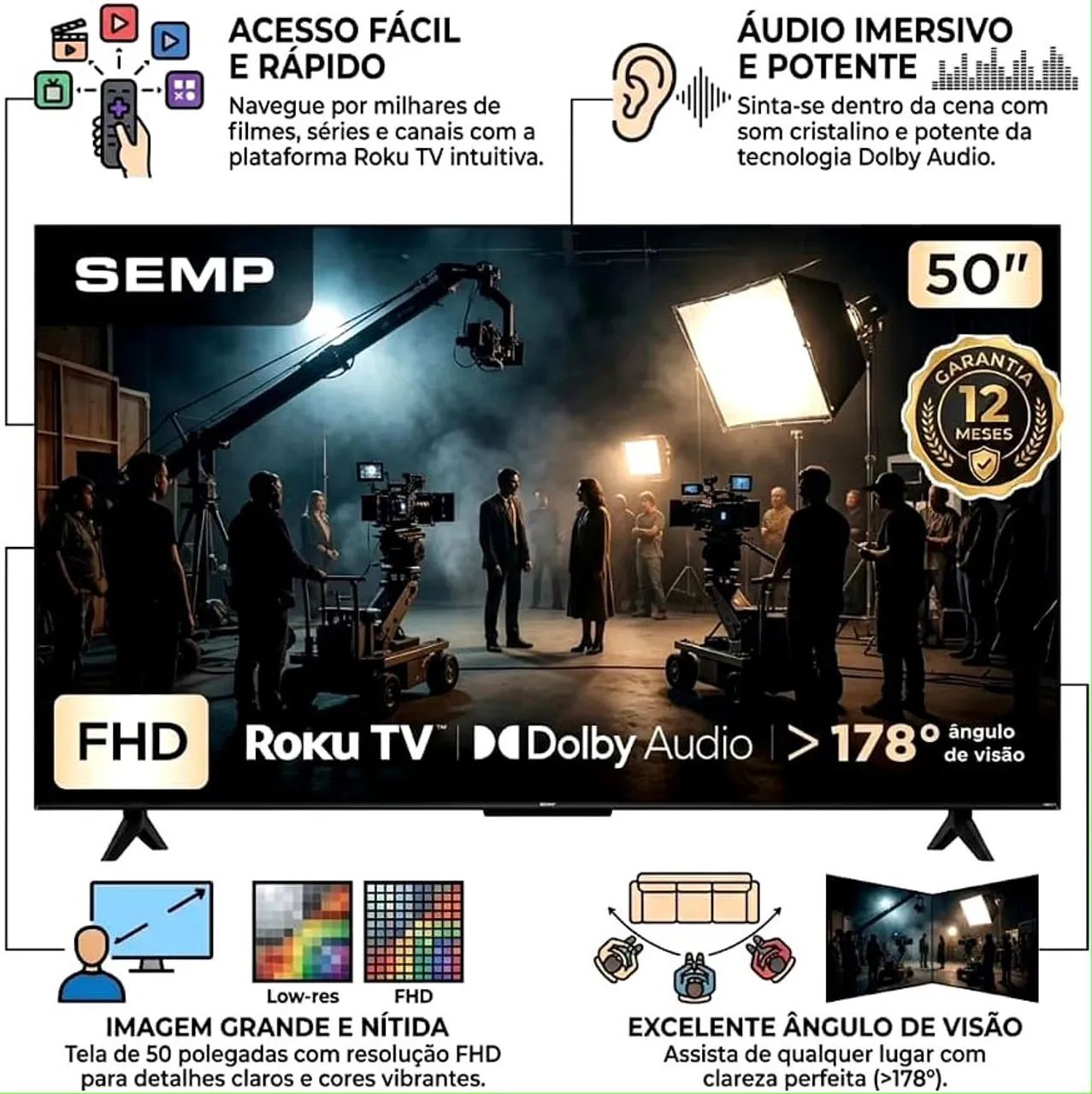 Smart TV Semp 50 Polegadas LED Full HD S42R 50S42R - Foto 3