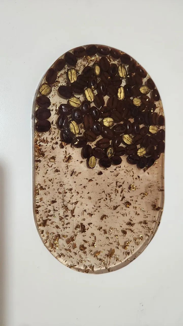 Bandeja de resina com tema café 