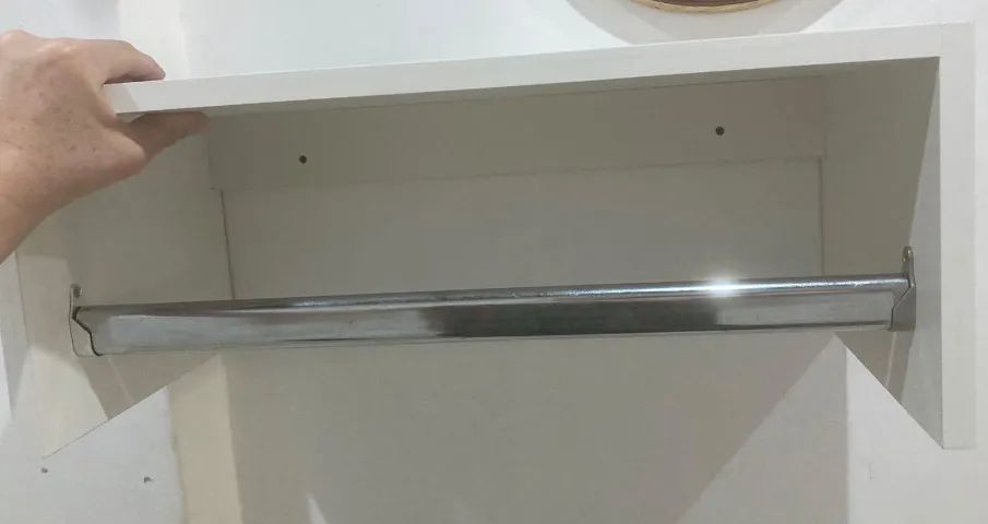 Cabide/Prateleira de Parede-MDF-Branco - Foto 2