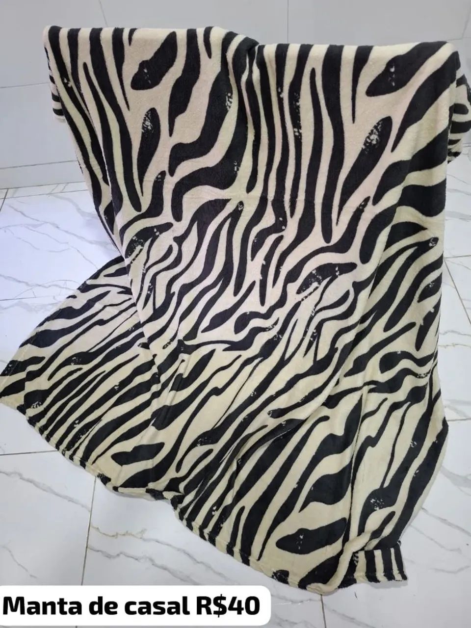 Manta de casal Microfibra estampada ou lisa nova - Foto 4