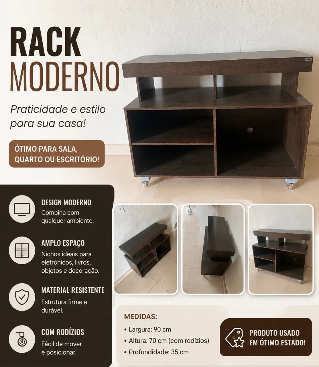 Rack com rodinhas 