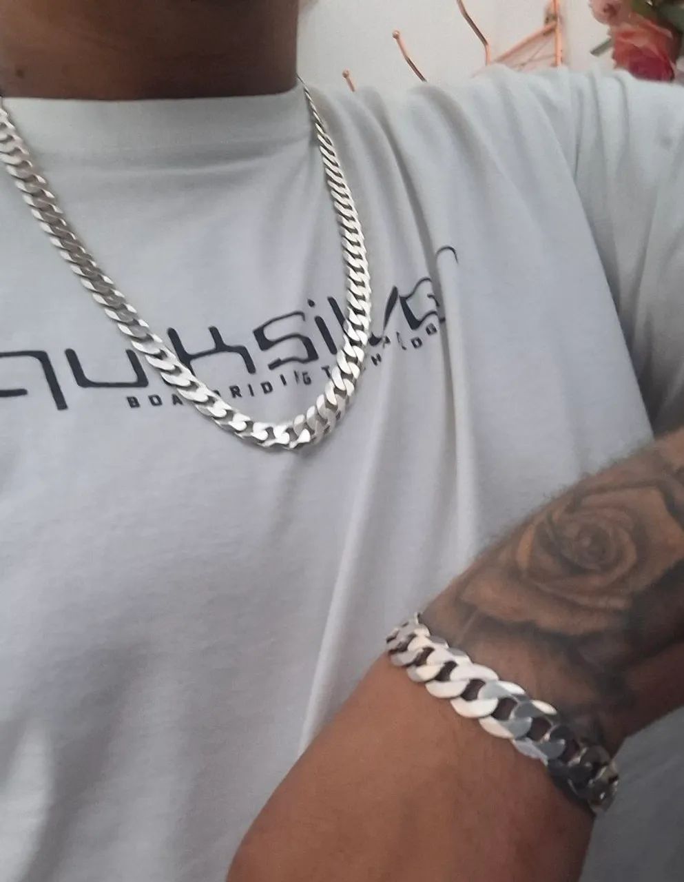 Cordão + pulseira Prata 925 nova!