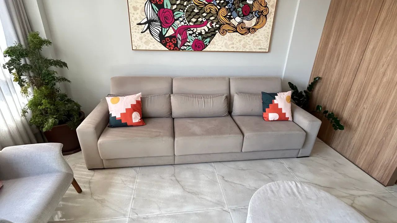 Sofá Lider Interiores 3 lugares com chaise  - Foto 4