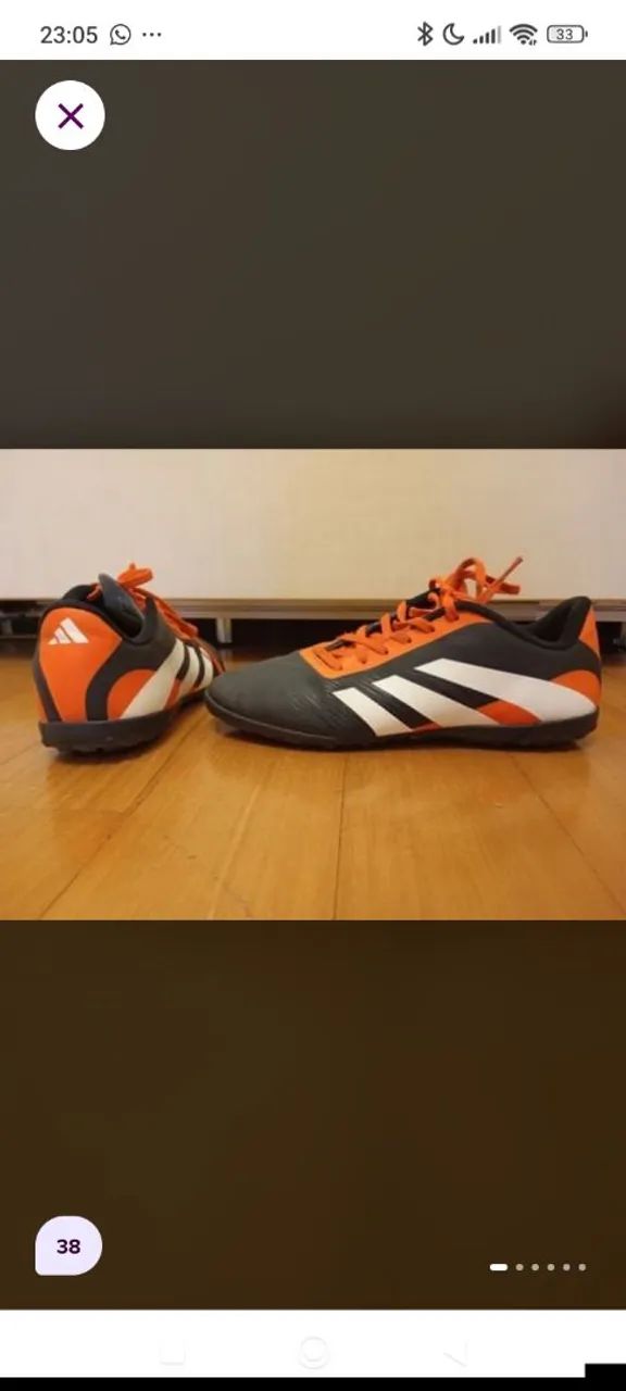 chuteira society adidas predator artilheira 24 unissex - preto+laranja