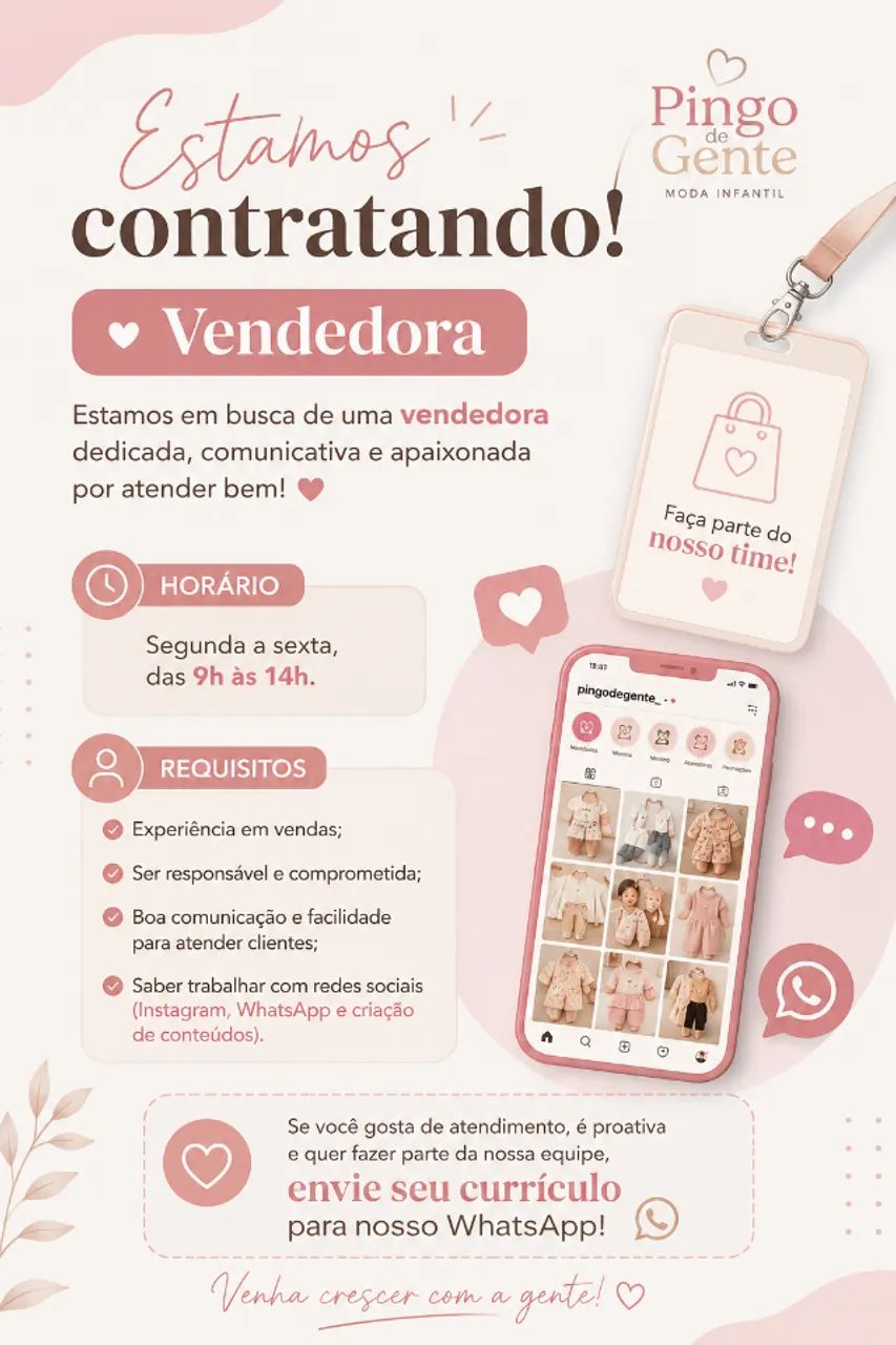 Vaga de vendedora