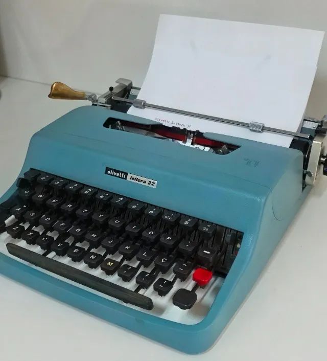 Olivetti Lettera 32 máquina de escrever - 1963- Alumínio verde, original, zerada - Foto 3