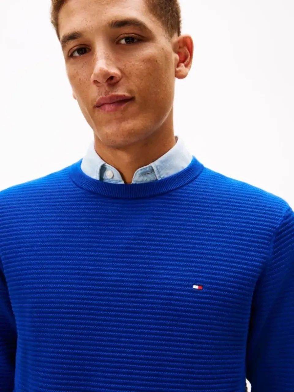 Suéter Tommy Hilfiger Cotton Knit Lightweight Crewneck Sweater Pullover  - Foto 4
