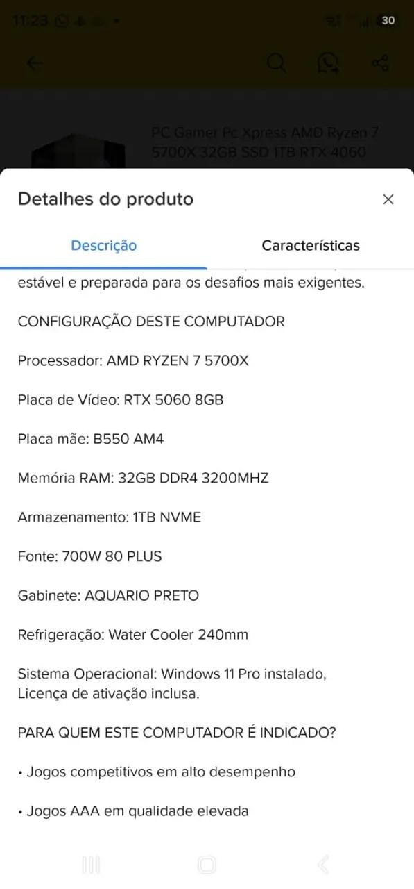 Ryzen 7 RTX 5060 8GB 32gb de ram - Foto 2